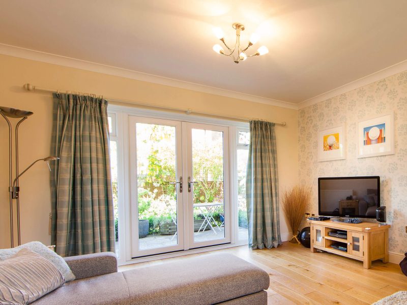 White Conservatory - uPVC French Doors